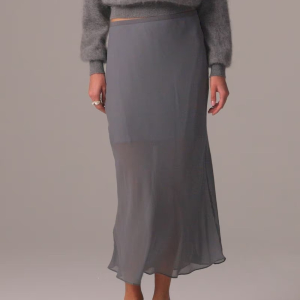 J. Crew Gray Gwenyth Midi Skirt